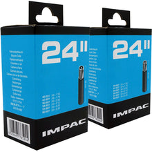 Load image into Gallery viewer, 24 x 1.50 - 2.35” Impac Bike Inner Tube - Schrader Valve (2 Pack)