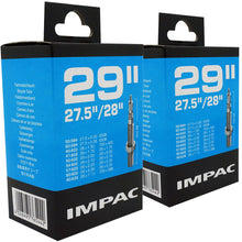 Load image into Gallery viewer, 29 x 1.75 - 2.35&quot; Impac Bike Inner Tube - Schrader or Presta Valve (2 Pack)