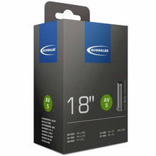 Load image into Gallery viewer, 18&quot; x 1.50 - 1.75, 18 x 1 3/8, 1 1/2, 17 x 1 1/4 Schwalbe Inner Tube No. 5 (AV5, SV5, DV5)