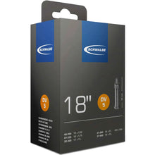 Load image into Gallery viewer, 18&quot; x 1.50 - 1.75, 18 x 1 3/8, 1 1/2, 17 x 1 1/4 Schwalbe Inner Tube No. 5 (AV5, SV5, DV5)