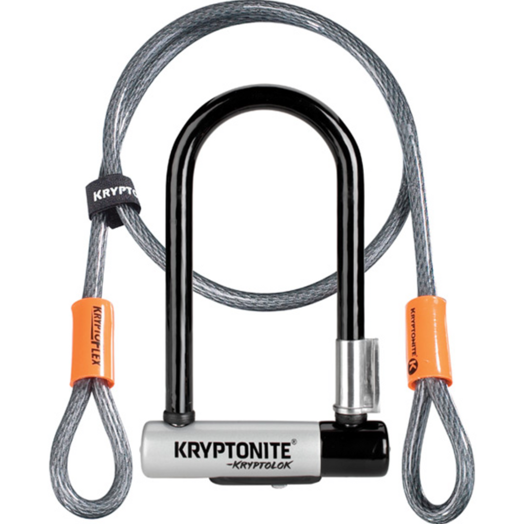 Kryptolok Mini U-Lock (with 4 foot Kryptoflex cable and Flexiframe Bracket) Sold Secure Gold