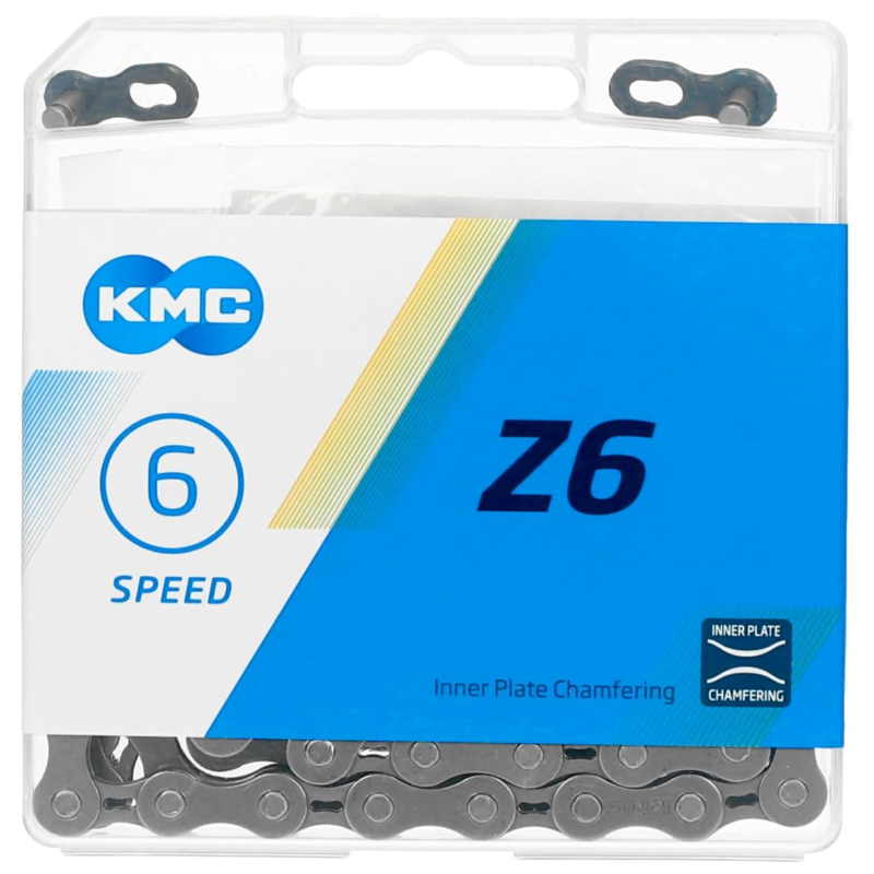 KMC Z6 Chain (1/2 x 3/32" x 114 Links) Grey. 5-6 Speed Chain